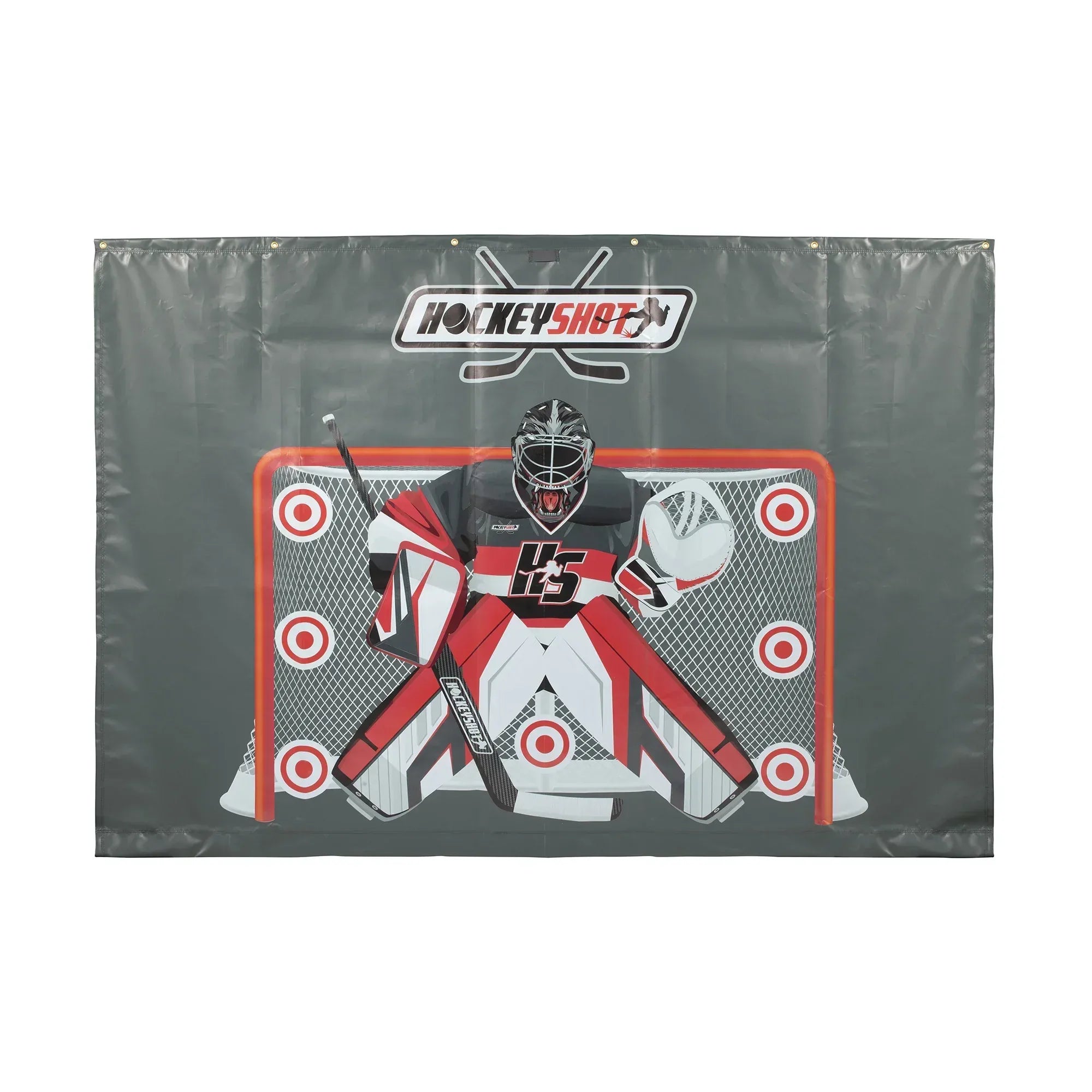 8x16 Foot Hockey Shooting Tarp With Targets - Heavy Duty Vinyl, Protects Walls, Great For Garage Practice